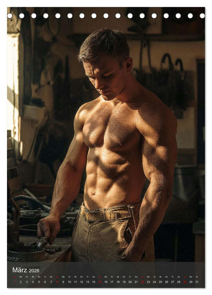 Weitere Ansicht: SEXY MÄNNER - Muskeln im Männerkalender (Tischkalender 2026 DIN A5 hoch), CALVENDO Monatskalender | MB Fotografie, Calvendo