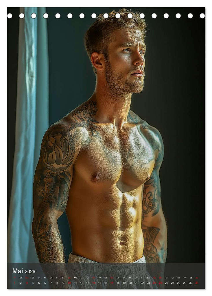 Weitere Ansicht: SEXY MÄNNER - Muskeln im Männerkalender (Tischkalender 2026 DIN A5 hoch), CALVENDO Monatskalender | MB Fotografie, Calvendo