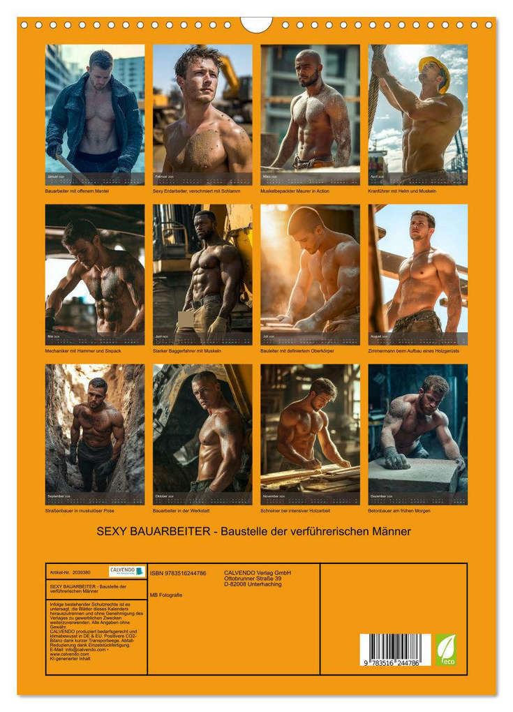 Weitere Ansicht: SEXY BAUARBEITER - Baustelle der verführerischen Männer (Wandkalender 2026 DIN A3 hoch), CALVENDO Monatskalender | MB Fotografie, Calvendo