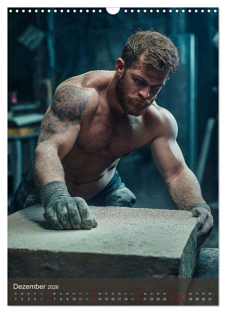 Weitere Ansicht: SEXY BAUARBEITER - Baustelle der verführerischen Männer (Wandkalender 2026 DIN A3 hoch), CALVENDO Monatskalender | MB Fotografie, Calvendo