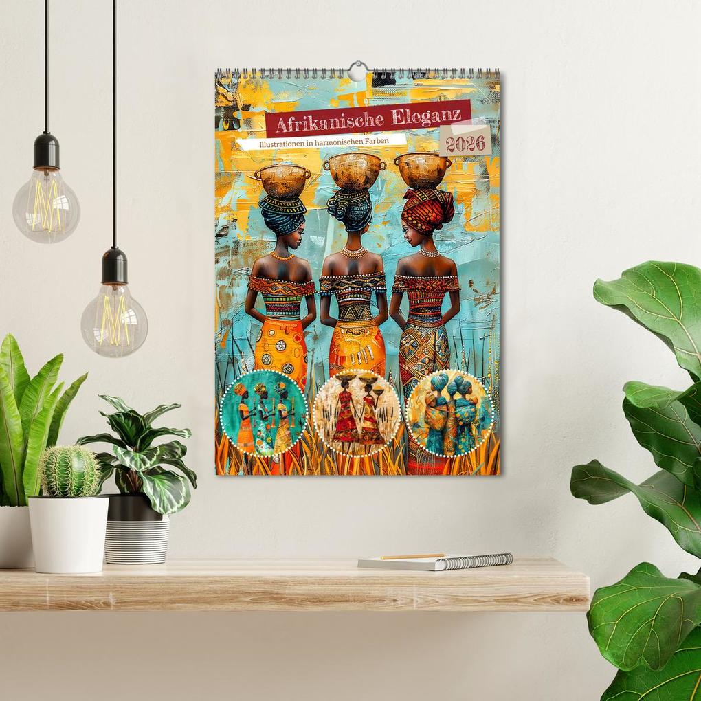Weitere Ansicht: Afrikanische Eleganz - Illustrationen in harmonischen Farben (Wandkalender 2026 DIN A3 hoch), CALVENDO Monatskalender | Anja Frost, Calvendo