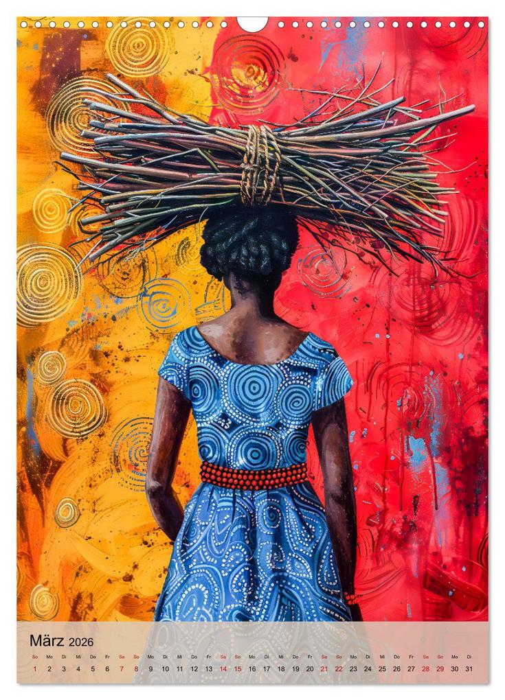 Weitere Ansicht: Afrikanische Eleganz - Illustrationen in harmonischen Farben (Wandkalender 2026 DIN A3 hoch), CALVENDO Monatskalender | Anja Frost, Calvendo