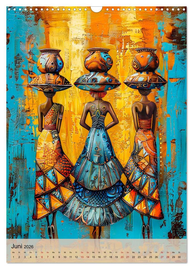 Weitere Ansicht: Afrikanische Eleganz - Illustrationen in harmonischen Farben (Wandkalender 2026 DIN A3 hoch), CALVENDO Monatskalender | Anja Frost, Calvendo