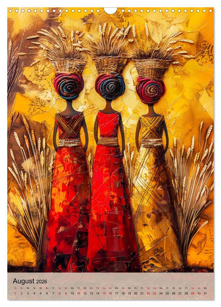 Weitere Ansicht: Afrikanische Eleganz - Illustrationen in harmonischen Farben (Wandkalender 2026 DIN A3 hoch), CALVENDO Monatskalender | Anja Frost, Calvendo