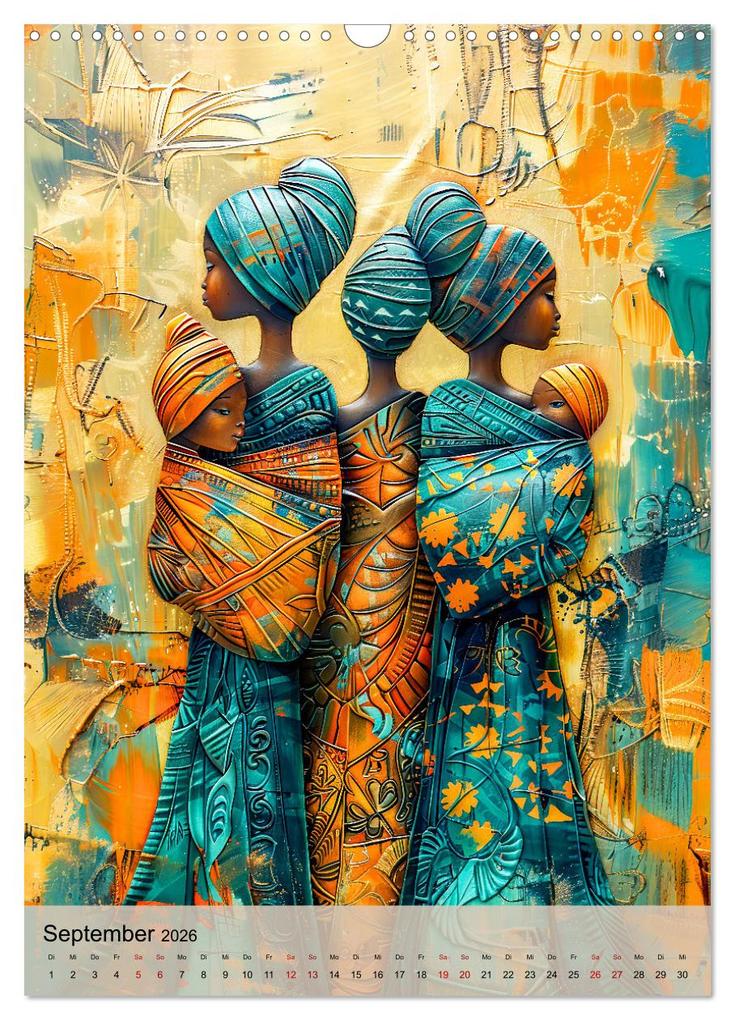 Weitere Ansicht: Afrikanische Eleganz - Illustrationen in harmonischen Farben (Wandkalender 2026 DIN A3 hoch), CALVENDO Monatskalender | Anja Frost, Calvendo
