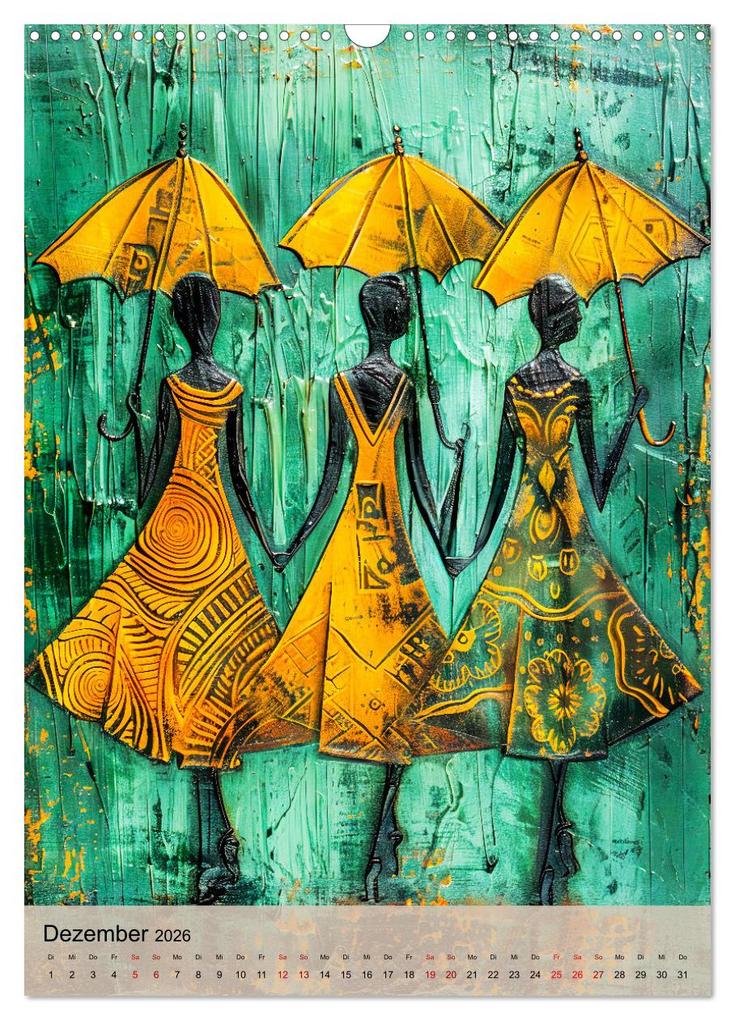 Weitere Ansicht: Afrikanische Eleganz - Illustrationen in harmonischen Farben (Wandkalender 2026 DIN A3 hoch), CALVENDO Monatskalender | Anja Frost, Calvendo