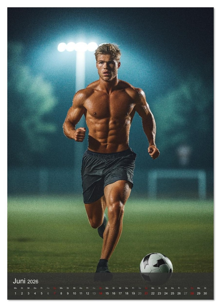 Weitere Ansicht: SEXY JUNGS - Nackte Haut beim Fußball (Wandkalender 2026 DIN A3 hoch), CALVENDO Monatskalender | MB Fotografie, Calvendo