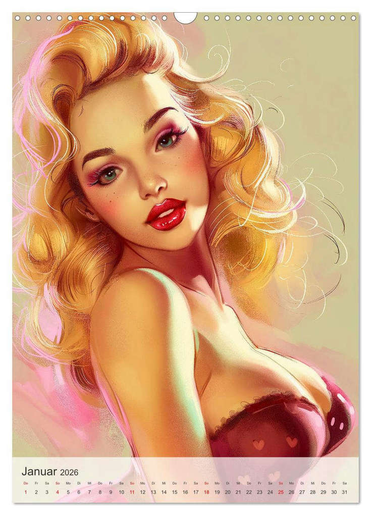 Weitere Ansicht: Retro PinUp Girls (Wandkalender 2026 DIN A3 hoch), CALVENDO Monatskalender | Charles Schrader, Calvendo