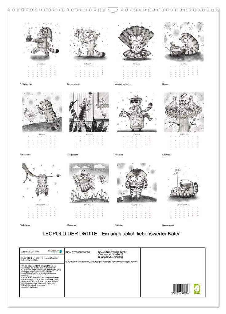 Weitere Ansicht: LEOPOLD DER DRITTE - Ein unglaublich liebenswerter Kater (Wandkalender 2026 DIN A2 hoch), CALVENDO Monatskalender | Calvendo, Danja Krampikowski