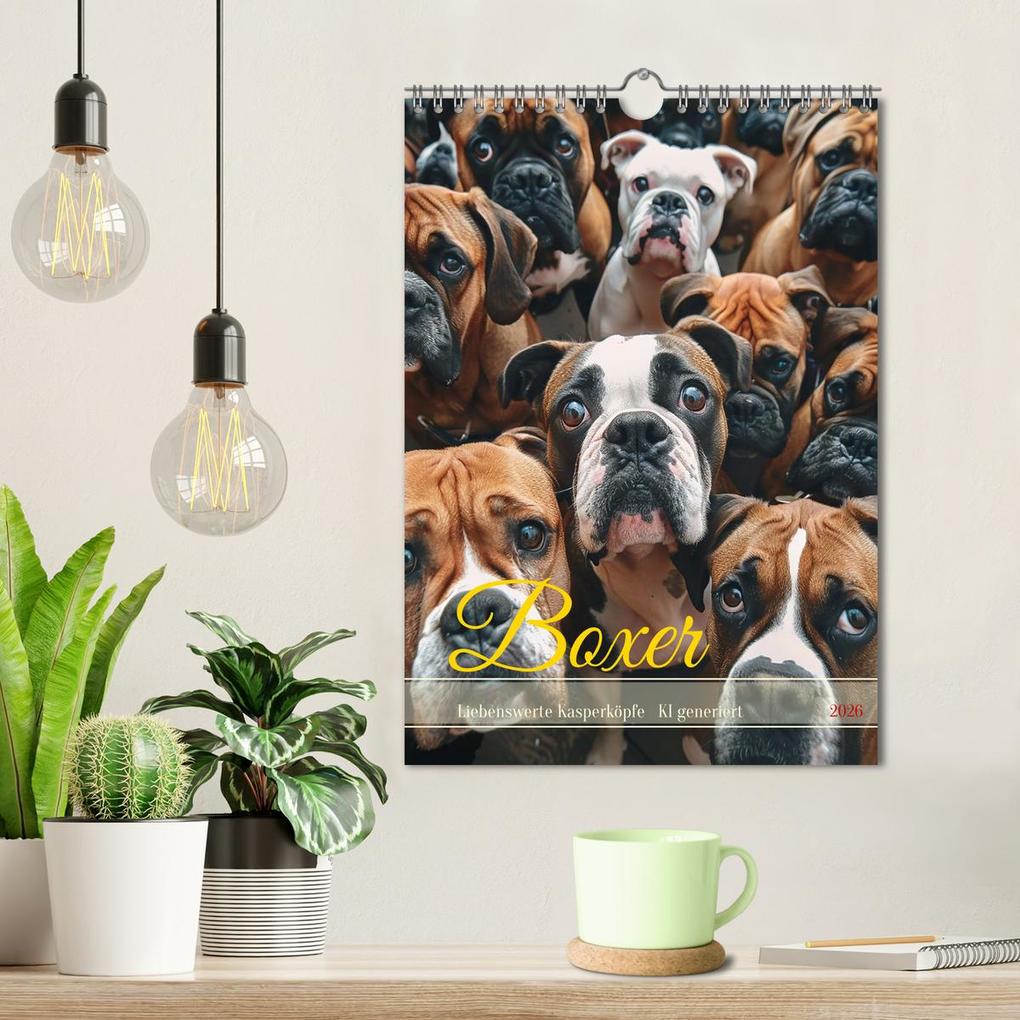 Weitere Ansicht: Boxer - Liebenswerte Kasperköpfe (Wandkalender 2026 DIN A4 hoch), CALVENDO Monatskalender | Calvendo, Cathrin Illgen