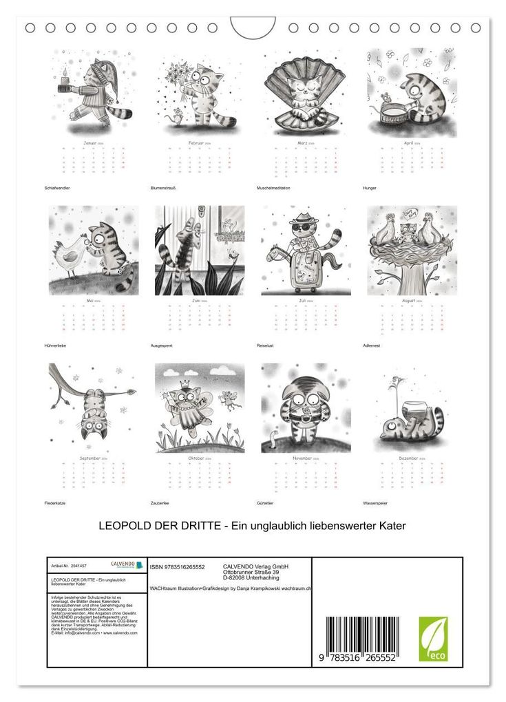 Weitere Ansicht: LEOPOLD DER DRITTE - Ein unglaublich liebenswerter Kater (Wandkalender 2026 DIN A4 hoch), CALVENDO Monatskalender | Calvendo, Danja Krampikowski