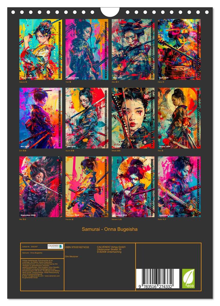 Weitere Ansicht: Samurai - Onna Bugeisha (Wandkalender 2026 DIN A4 hoch), CALVENDO Monatskalender | Calvendo, Dirk Meutzner