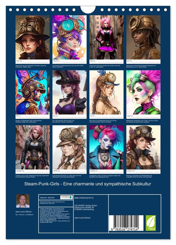 Weitere Ansicht: Steam-Punk-Girls - Eine charmante und sympathische Subkultur (Wandkalender 2026 DIN A4 hoch), CALVENDO Monatskalender | Calvendo, Jean-Louis Glineur