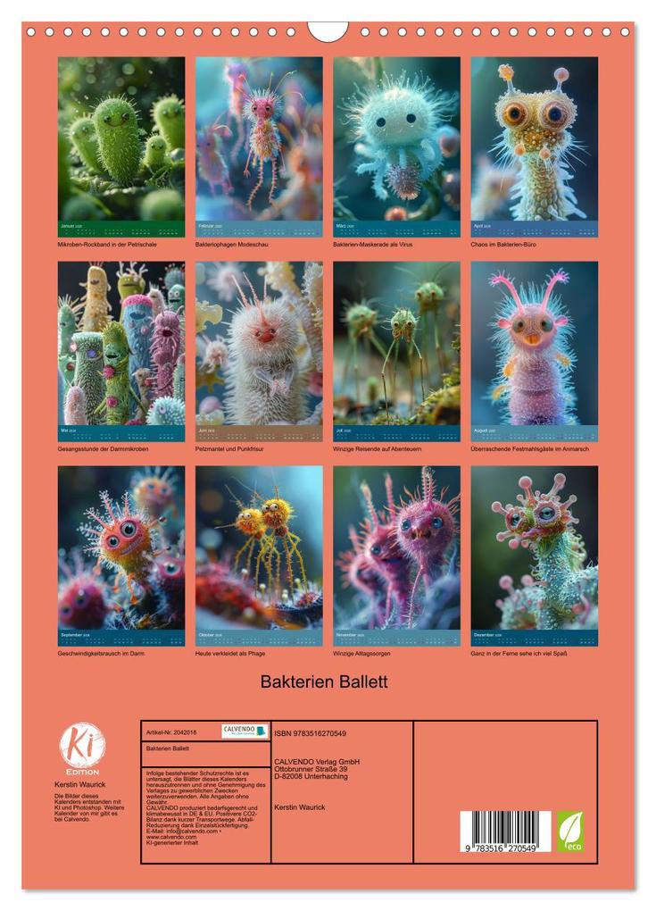 Weitere Ansicht: Bakterien Ballett (Wandkalender 2026 DIN A3 hoch), CALVENDO Monatskalender | Calvendo, Kerstin Waurick