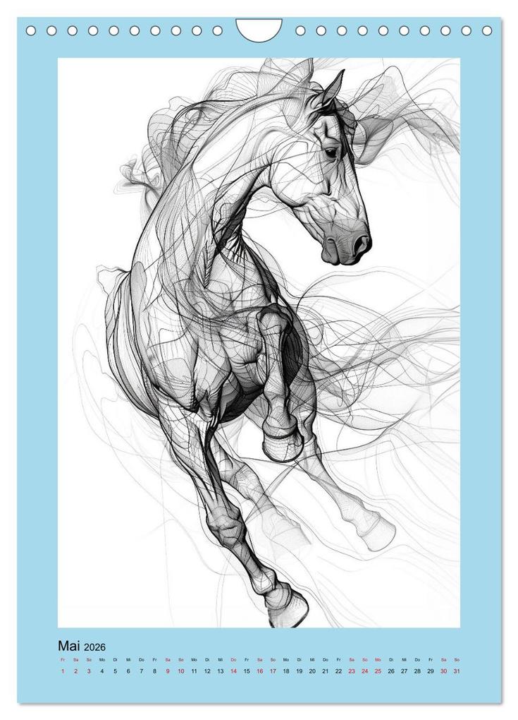 Weitere Ansicht: Pferde minimalistisch (Wandkalender 2026 DIN A4 hoch), CALVENDO Monatskalender | Calvendo, Kerstin Waurick