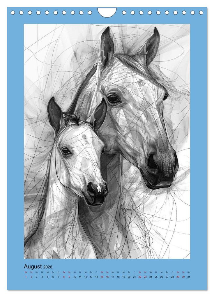 Weitere Ansicht: Pferde minimalistisch (Wandkalender 2026 DIN A4 hoch), CALVENDO Monatskalender | Calvendo, Kerstin Waurick