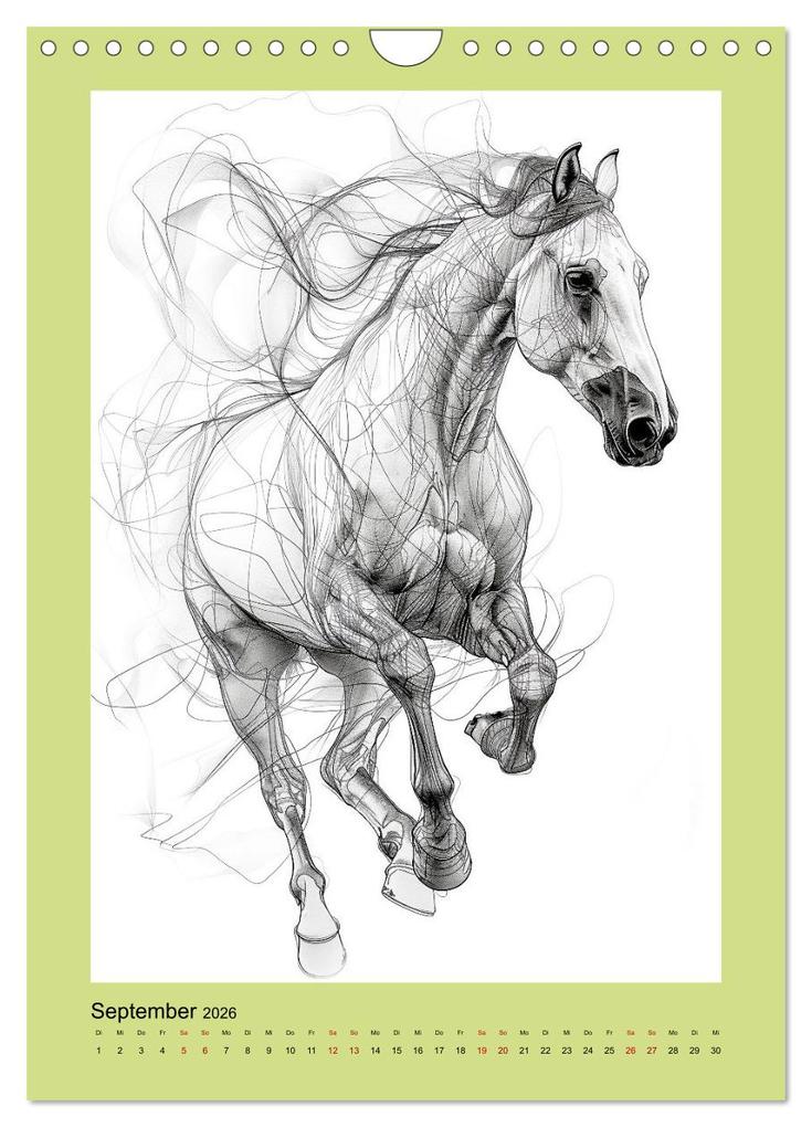 Weitere Ansicht: Pferde minimalistisch (Wandkalender 2026 DIN A4 hoch), CALVENDO Monatskalender | Calvendo, Kerstin Waurick