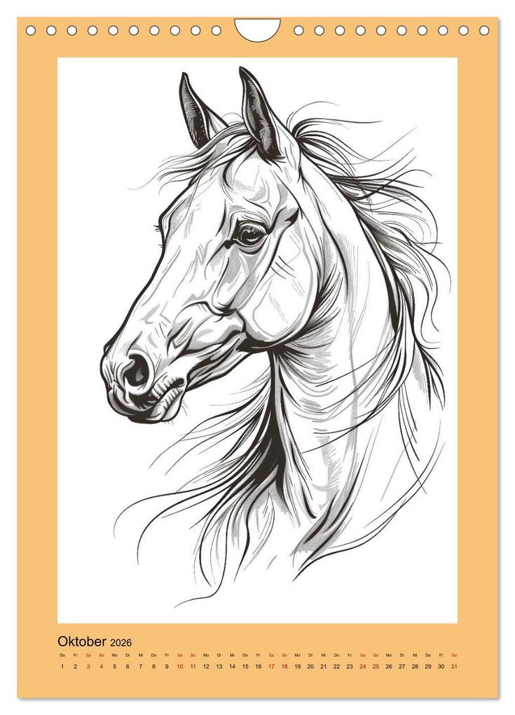 Weitere Ansicht: Pferde minimalistisch (Wandkalender 2026 DIN A4 hoch), CALVENDO Monatskalender | Calvendo, Kerstin Waurick