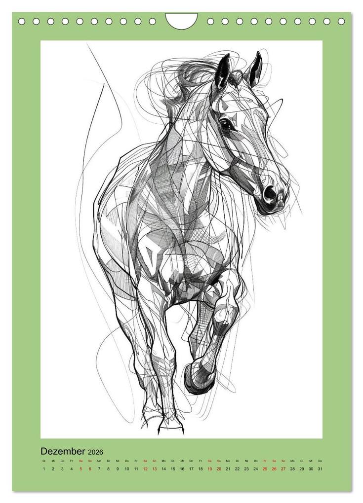 Weitere Ansicht: Pferde minimalistisch (Wandkalender 2026 DIN A4 hoch), CALVENDO Monatskalender | Calvendo, Kerstin Waurick