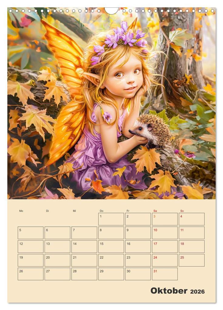 Weitere Ansicht: Elfenkinder der Natur - Niedlicher Termin-Planer für das Jahr (Wandkalender 2026 DIN A3 hoch), CALVENDO Monatskalender | Calvendo, Anja Frost