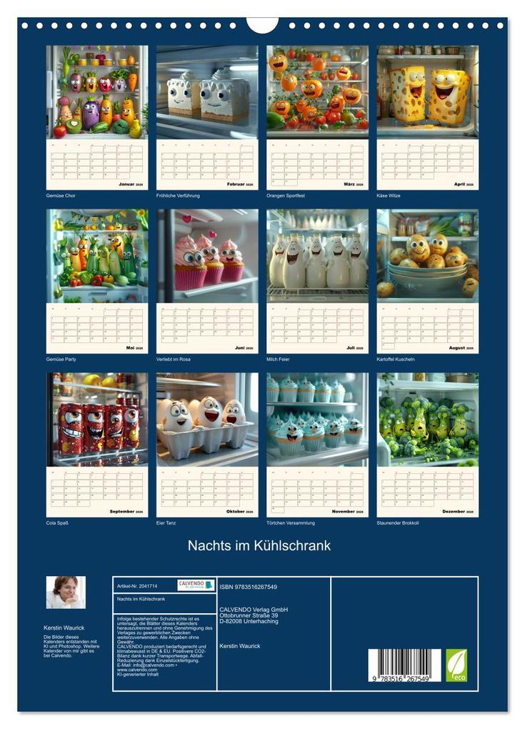 Weitere Ansicht: Nachts im Kühlschrank (Wandkalender 2026 DIN A3 hoch), CALVENDO Monatskalender | Calvendo, Kerstin Waurick