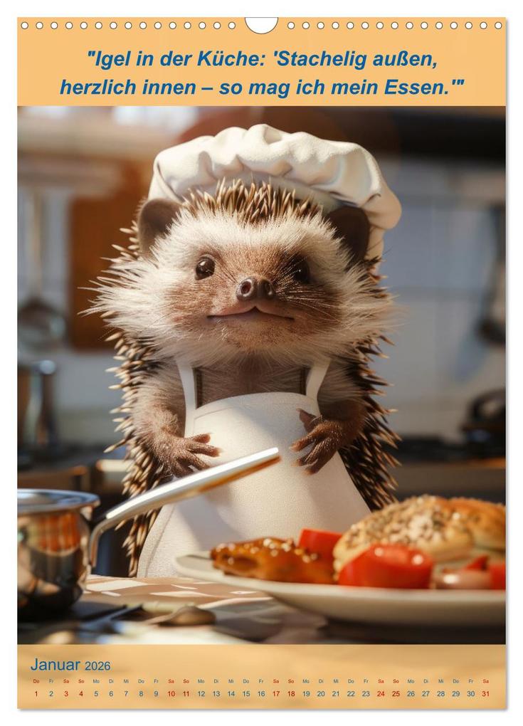 Weitere Ansicht: Der tierisch lustige Kochbegleiter (Wandkalender 2026 DIN A3 hoch), CALVENDO Monatskalender | Calvendo, Peter Rübsamen