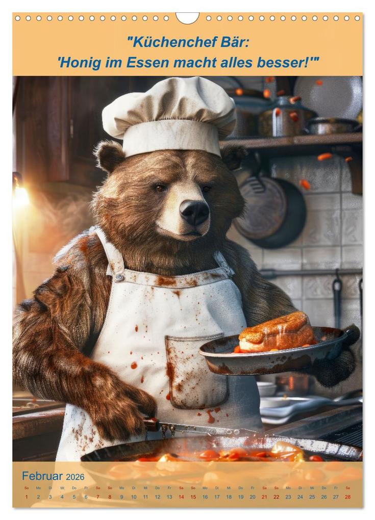 Weitere Ansicht: Der tierisch lustige Kochbegleiter (Wandkalender 2026 DIN A3 hoch), CALVENDO Monatskalender | Calvendo, Peter Rübsamen