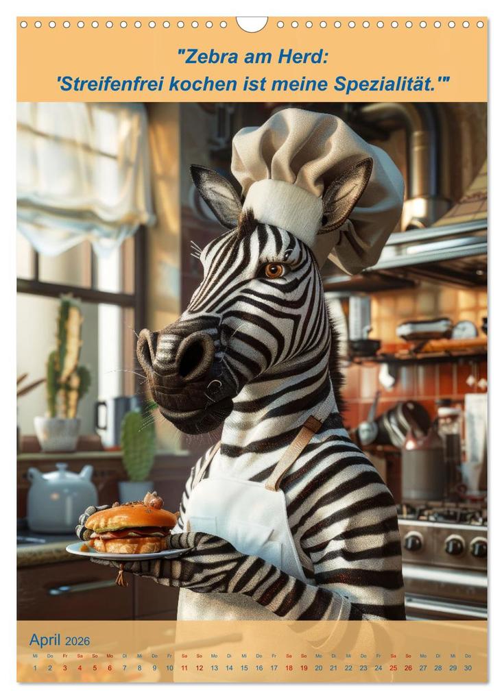 Weitere Ansicht: Der tierisch lustige Kochbegleiter (Wandkalender 2026 DIN A3 hoch), CALVENDO Monatskalender | Calvendo, Peter Rübsamen