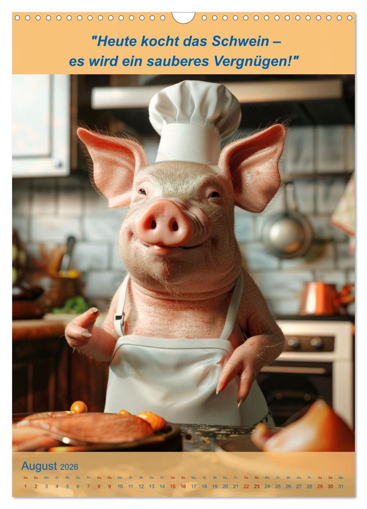 Weitere Ansicht: Der tierisch lustige Kochbegleiter (Wandkalender 2026 DIN A3 hoch), CALVENDO Monatskalender | Calvendo, Peter Rübsamen