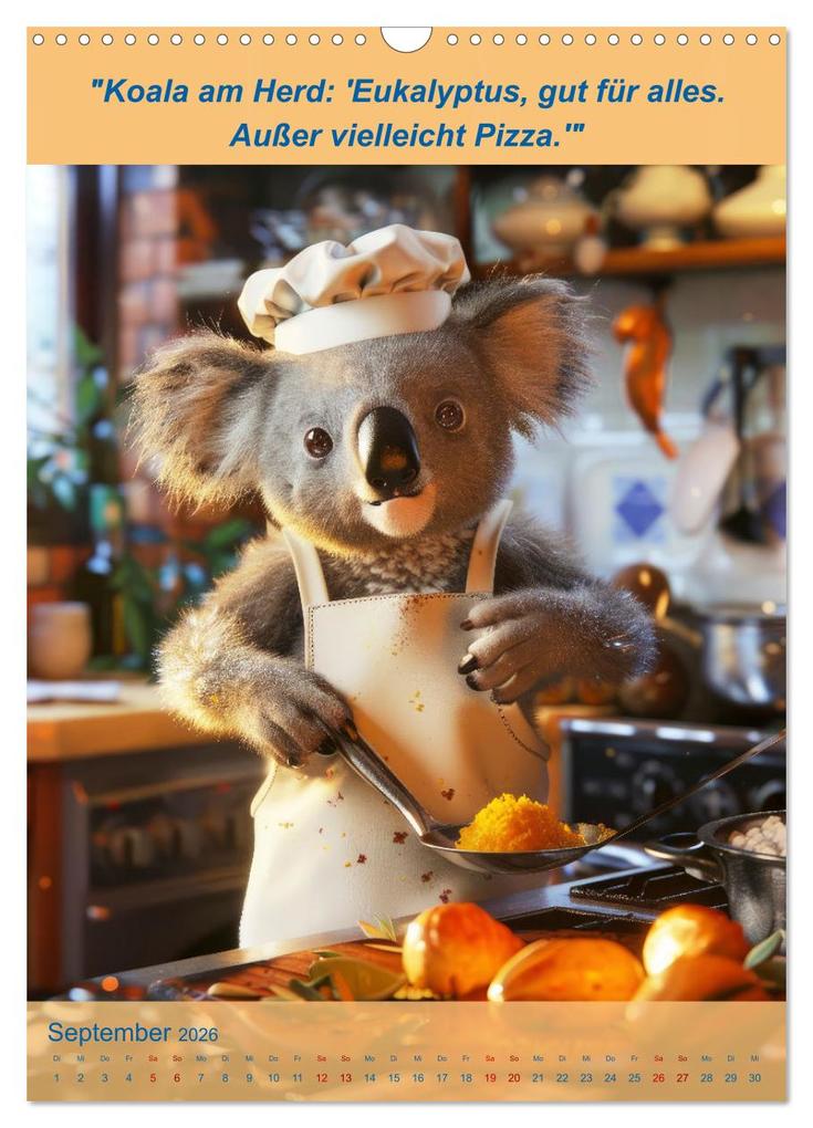 Weitere Ansicht: Der tierisch lustige Kochbegleiter (Wandkalender 2026 DIN A3 hoch), CALVENDO Monatskalender | Calvendo, Peter Rübsamen