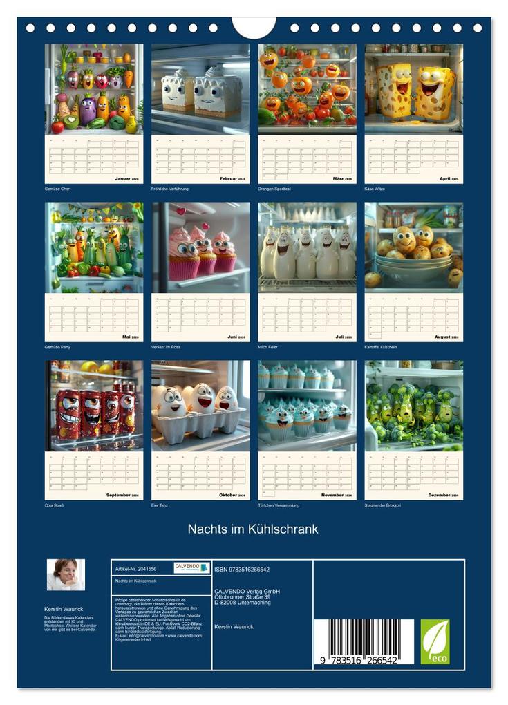 Weitere Ansicht: Nachts im Kühlschrank (Wandkalender 2026 DIN A4 hoch), CALVENDO Monatskalender | Calvendo, Kerstin Waurick