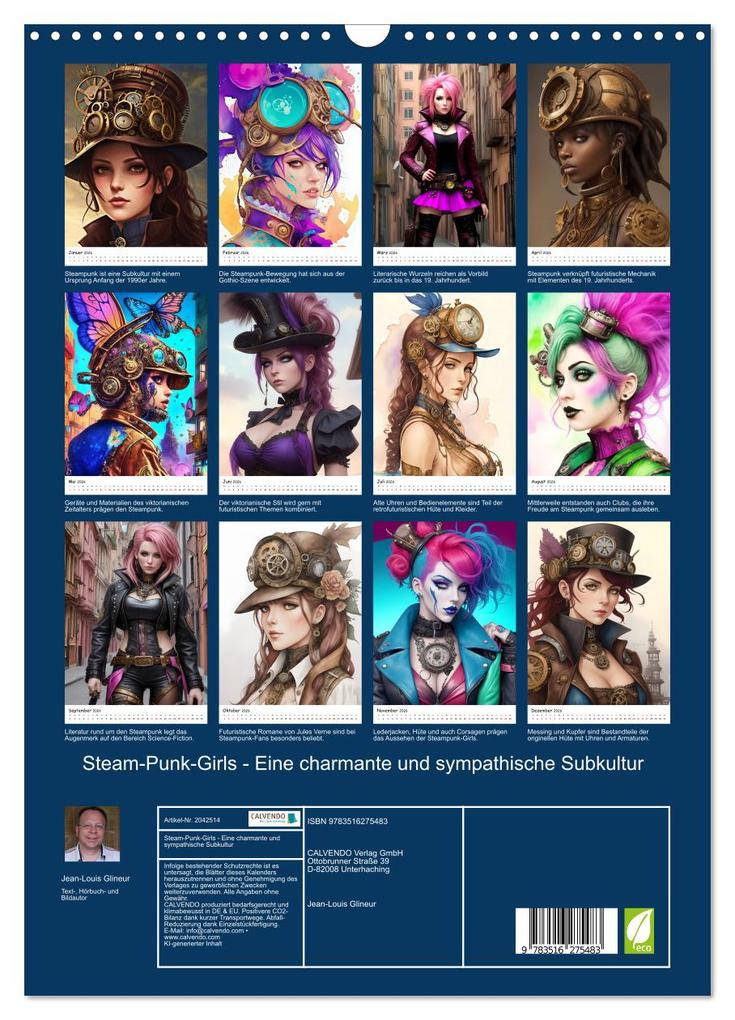 Weitere Ansicht: Steam-Punk-Girls - Eine charmante und sympathische Subkultur (Wandkalender 2026 DIN A3 hoch), CALVENDO Monatskalender | Calvendo, Jean-Louis Glineur