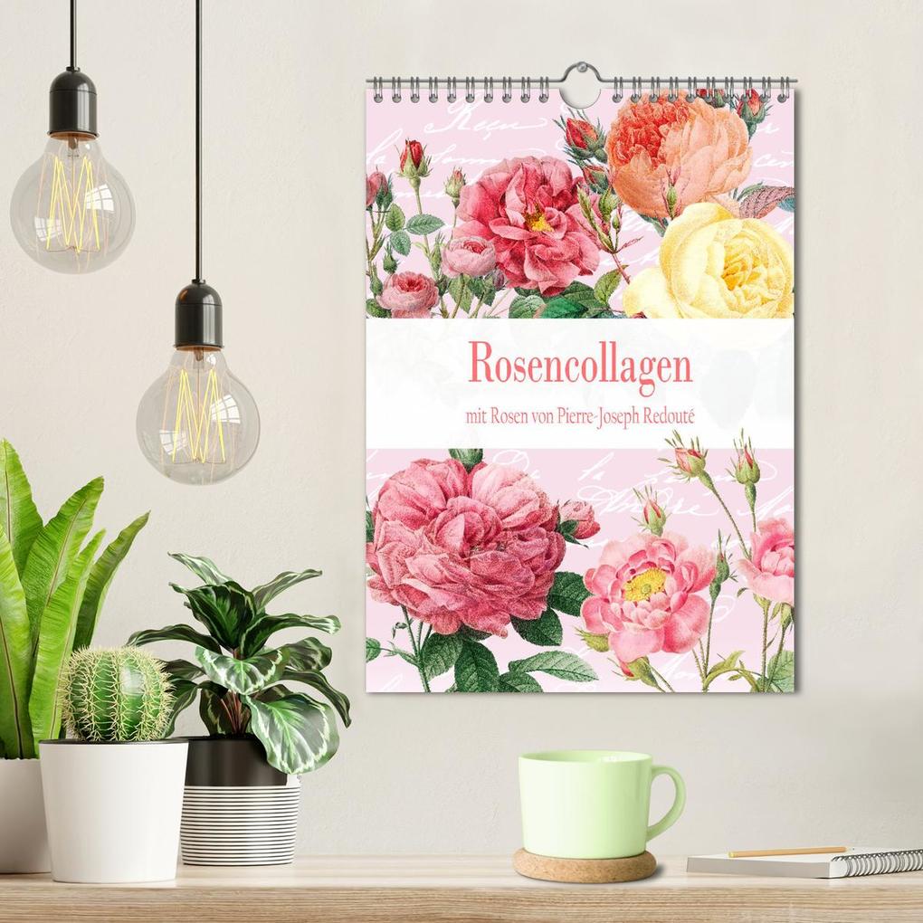 Weitere Ansicht: Rosencollagen mit Rosen von Pierre-Joseph Redouté (Wandkalender 2026 DIN A4 hoch), CALVENDO Monatskalender | Calvendo, Christine B-B Müller