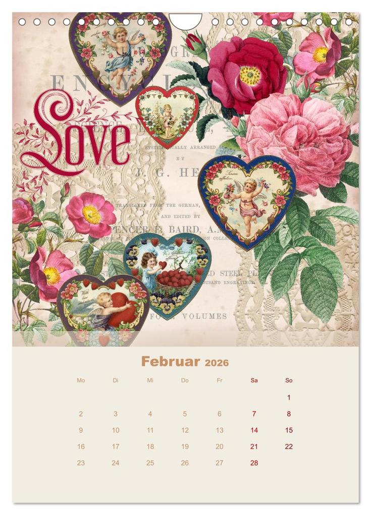 Weitere Ansicht: Rosencollagen mit Rosen von Pierre-Joseph Redouté (Wandkalender 2026 DIN A4 hoch), CALVENDO Monatskalender | Calvendo, Christine B-B Müller