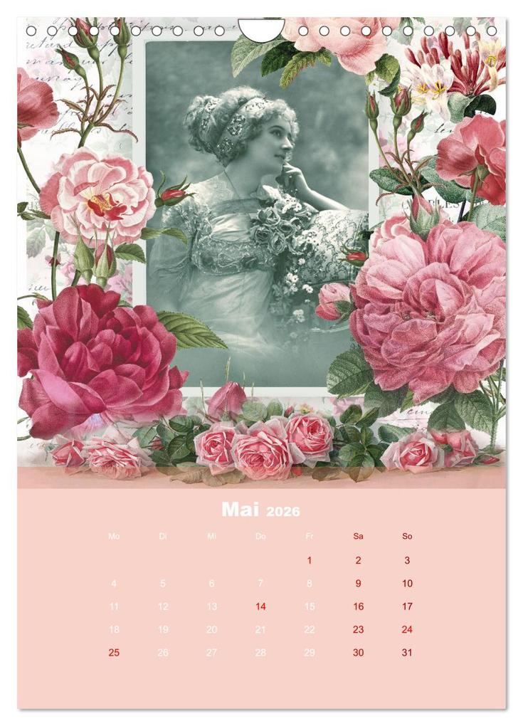 Weitere Ansicht: Rosencollagen mit Rosen von Pierre-Joseph Redouté (Wandkalender 2026 DIN A4 hoch), CALVENDO Monatskalender | Calvendo, Christine B-B Müller