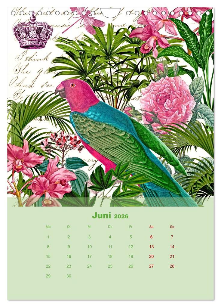 Weitere Ansicht: Rosencollagen mit Rosen von Pierre-Joseph Redouté (Wandkalender 2026 DIN A4 hoch), CALVENDO Monatskalender | Calvendo, Christine B-B Müller
