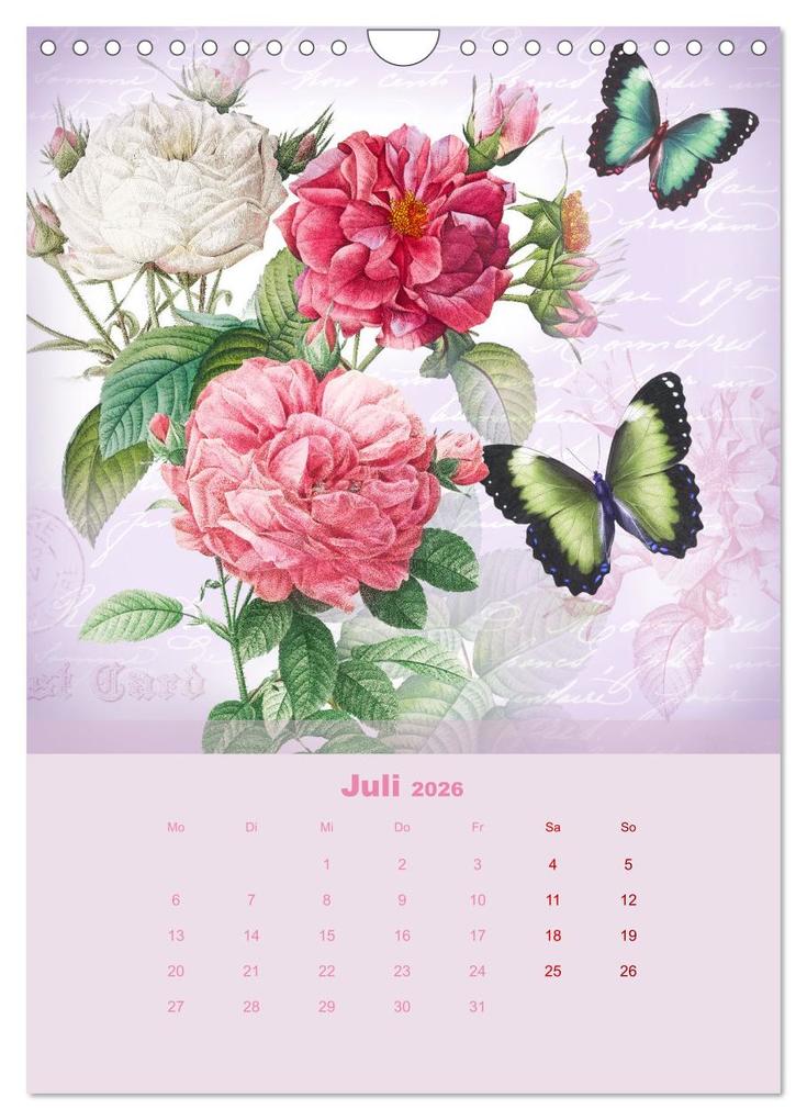 Weitere Ansicht: Rosencollagen mit Rosen von Pierre-Joseph Redouté (Wandkalender 2026 DIN A4 hoch), CALVENDO Monatskalender | Calvendo, Christine B-B Müller