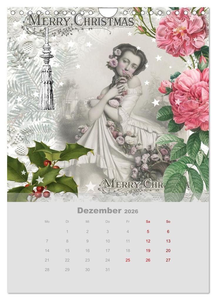 Weitere Ansicht: Rosencollagen mit Rosen von Pierre-Joseph Redouté (Wandkalender 2026 DIN A4 hoch), CALVENDO Monatskalender | Calvendo, Christine B-B Müller