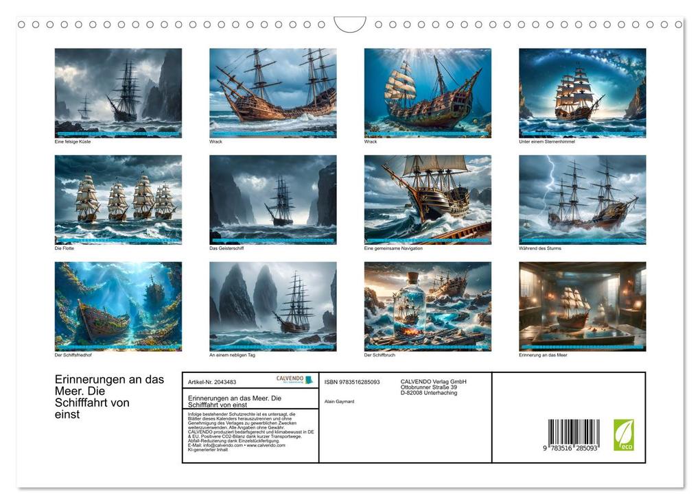 Weitere Ansicht: Erinnerungen an das Meer. Die Schifffahrt von einst (Wandkalender 2026 DIN A3 quer), CALVENDO Monats | Alain Gaymard, Calvendo