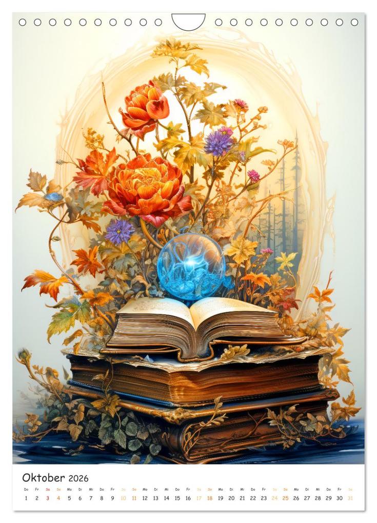Weitere Ansicht: Zauberhafte Seiten - Entdecke die Magie der Bücher (Wandkalender 2026 DIN A4 hoch), CALVENDO Monatskalender | Rupert Kowalski, Calvendo