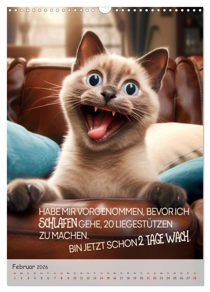 Weitere Ansicht: COOLE KATZEN Sprücheklopfer (Wandkalender 2026 DIN A3 hoch), CALVENDO Monatskalender | Melanie Viola, Calvendo