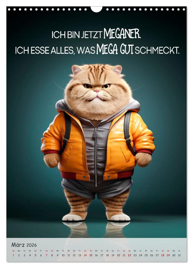 Weitere Ansicht: COOLE KATZEN Sprücheklopfer (Wandkalender 2026 DIN A3 hoch), CALVENDO Monatskalender | Melanie Viola, Calvendo