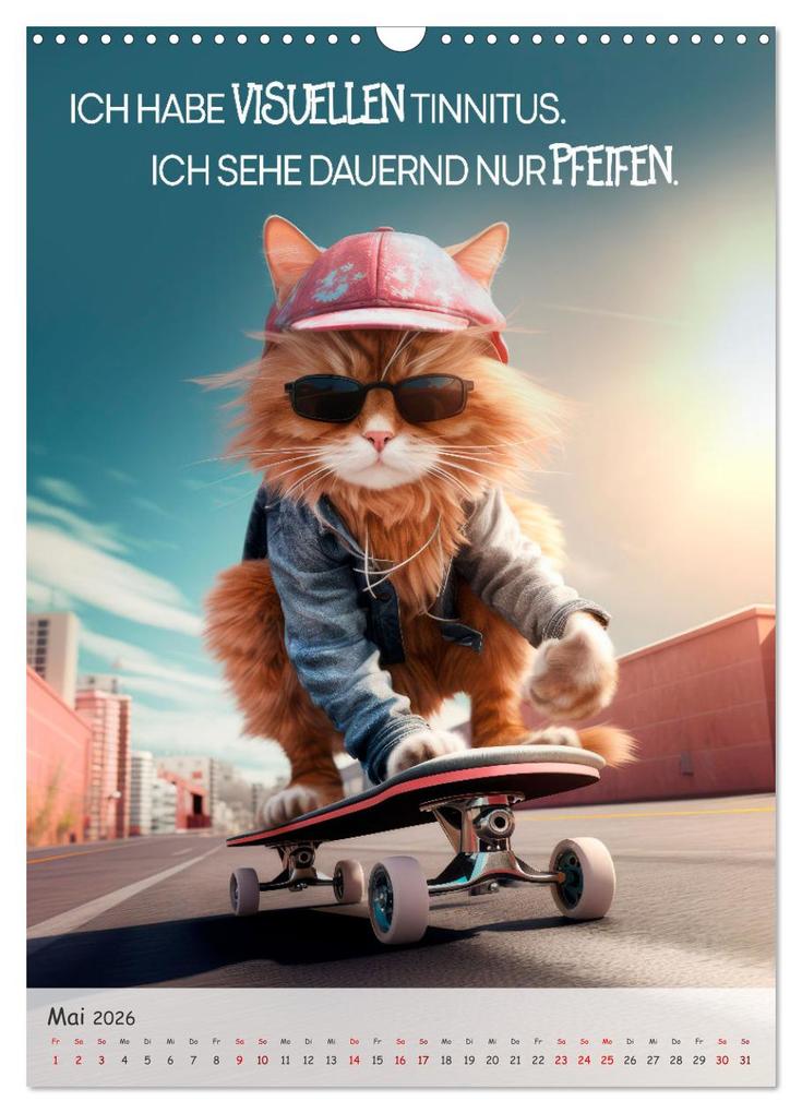 Weitere Ansicht: COOLE KATZEN Sprücheklopfer (Wandkalender 2026 DIN A3 hoch), CALVENDO Monatskalender | Melanie Viola, Calvendo