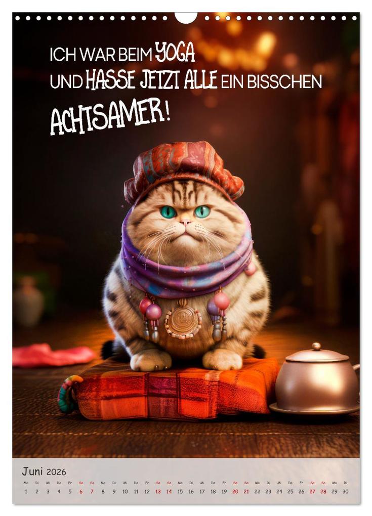 Weitere Ansicht: COOLE KATZEN Sprücheklopfer (Wandkalender 2026 DIN A3 hoch), CALVENDO Monatskalender | Melanie Viola, Calvendo