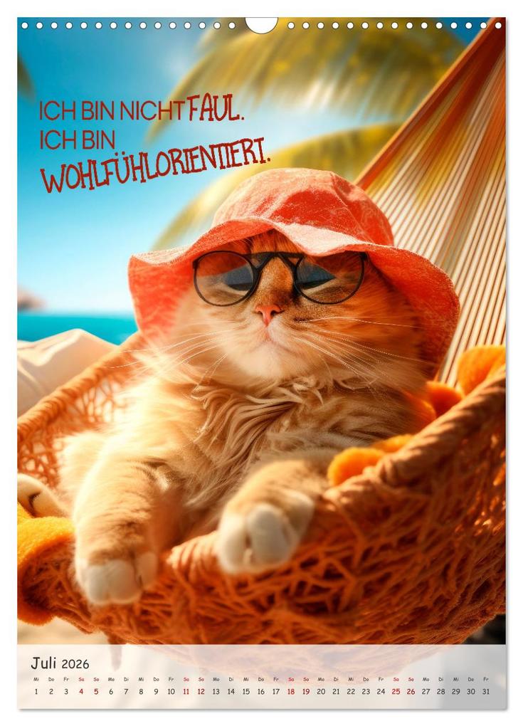 Weitere Ansicht: COOLE KATZEN Sprücheklopfer (Wandkalender 2026 DIN A3 hoch), CALVENDO Monatskalender | Melanie Viola, Calvendo