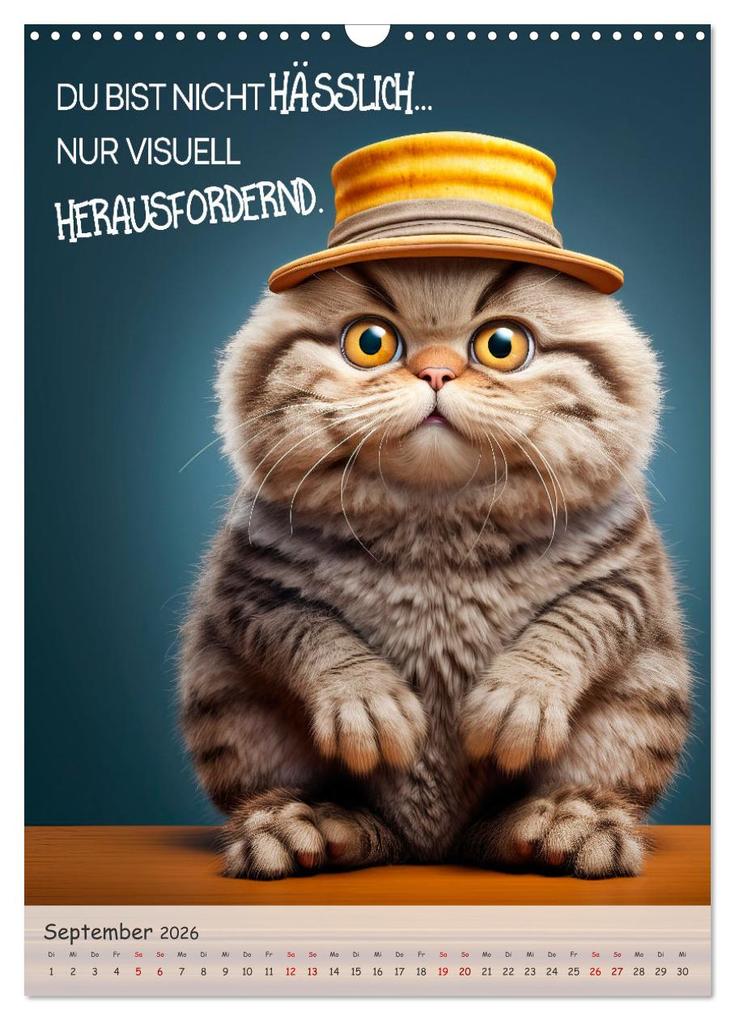 Weitere Ansicht: COOLE KATZEN Sprücheklopfer (Wandkalender 2026 DIN A3 hoch), CALVENDO Monatskalender | Melanie Viola, Calvendo