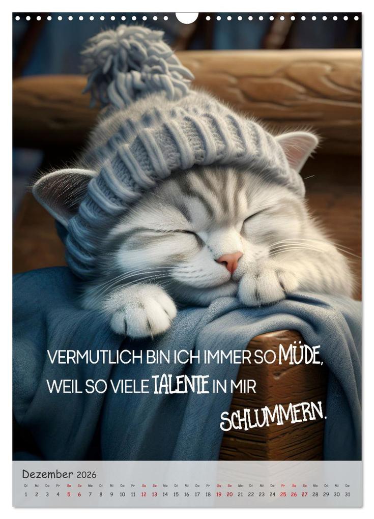 Weitere Ansicht: COOLE KATZEN Sprücheklopfer (Wandkalender 2026 DIN A3 hoch), CALVENDO Monatskalender | Melanie Viola, Calvendo