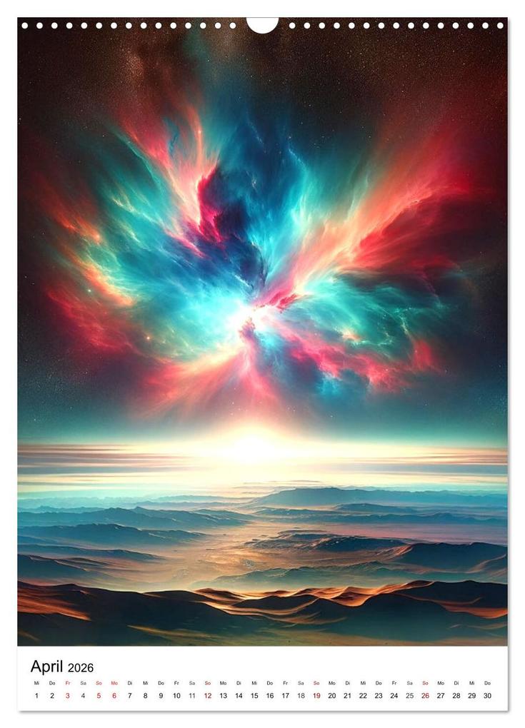 Weitere Ansicht: Astronomie Visionen - Ein von KI erschaffenes Panorama des Kosmos (Wandkalender 2026 DIN A3 hoch), CALVENDO Monatskalender | Marco Warstat, Calvendo