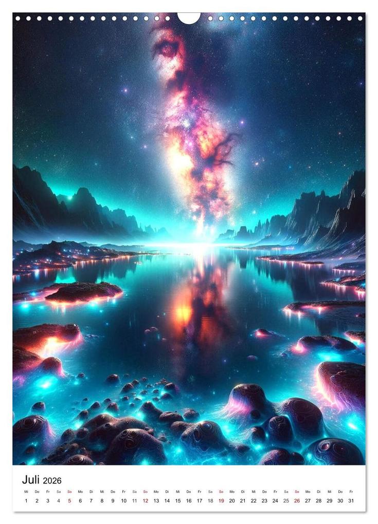 Weitere Ansicht: Astronomie Visionen - Ein von KI erschaffenes Panorama des Kosmos (Wandkalender 2026 DIN A3 hoch), CALVENDO Monatskalender | Marco Warstat, Calvendo