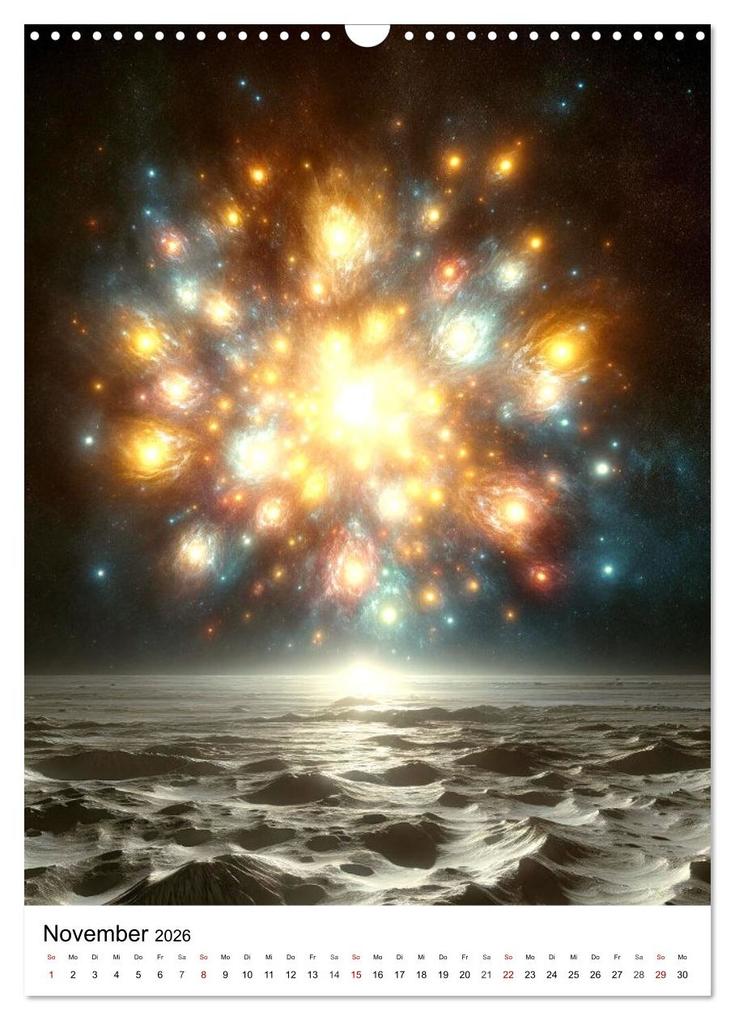 Weitere Ansicht: Astronomie Visionen - Ein von KI erschaffenes Panorama des Kosmos (Wandkalender 2026 DIN A3 hoch), CALVENDO Monatskalender | Marco Warstat, Calvendo